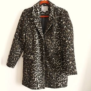 Vero Moda Animal Print Fleece Over Coat Lined Sz M